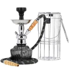Mya QT 14" Caged Glass Hookah Set Single Hose Durable Long Lasting Smooth Smoke